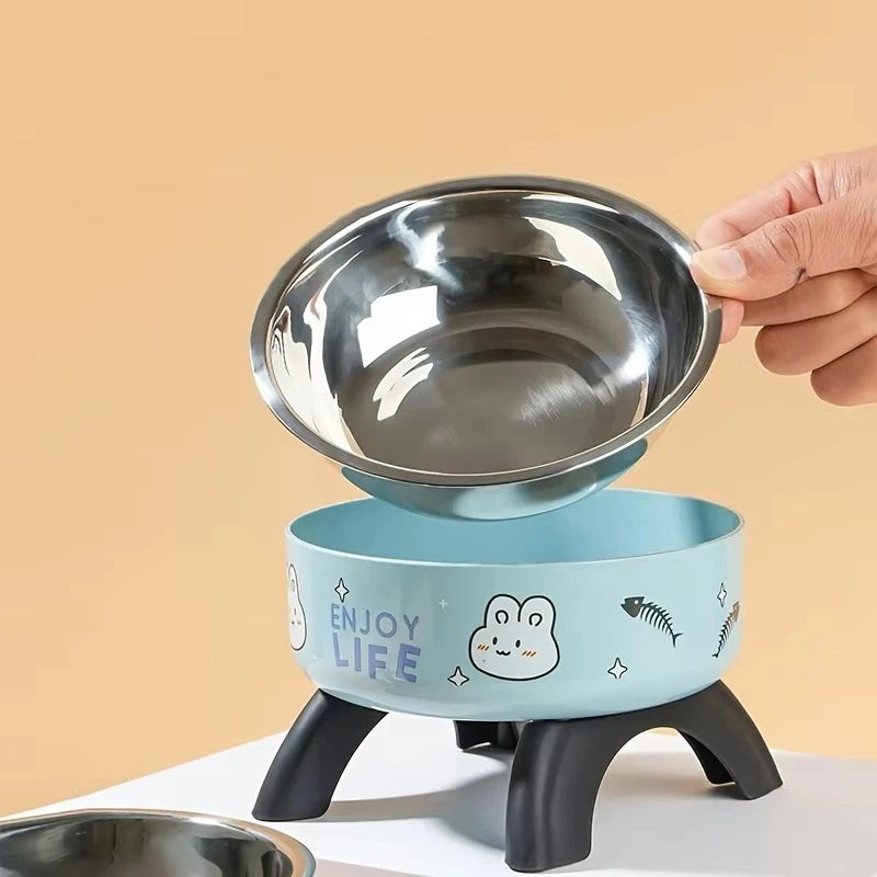 Anti-Tip Stainless Steel Pet Bowl with Non-Slip Base