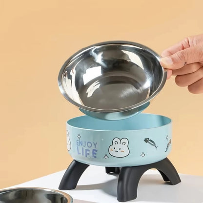 Anti-Tip Stainless Steel Pet Bowl with Non-Slip Base