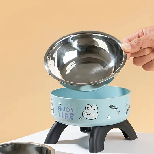Anti-Tip Stainless Steel Pet Bowl with Non-Slip Base
