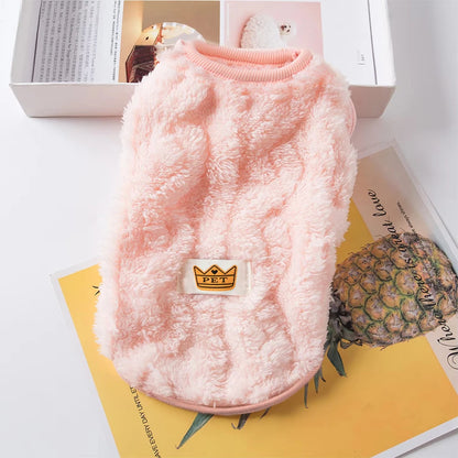 Warm Fleece Pet Sweater for Cats & Small Dogs