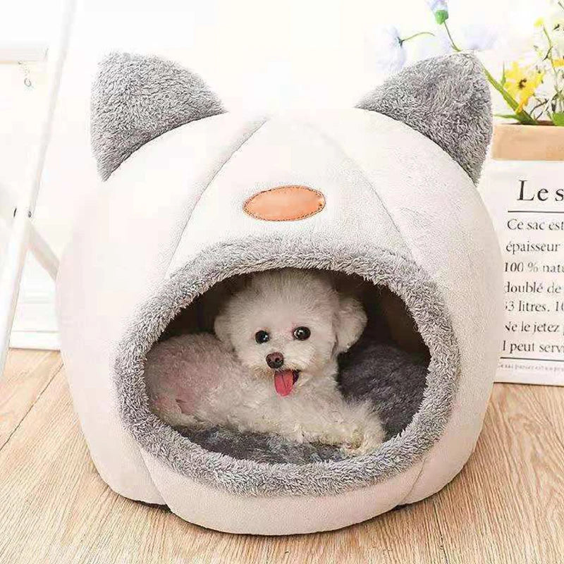 Cozy Cave Pet Bed for Cats and Small Dogs