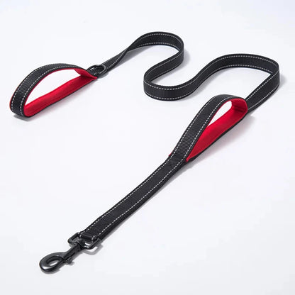 Double Handle Reflective Dog Leash for Night Safety