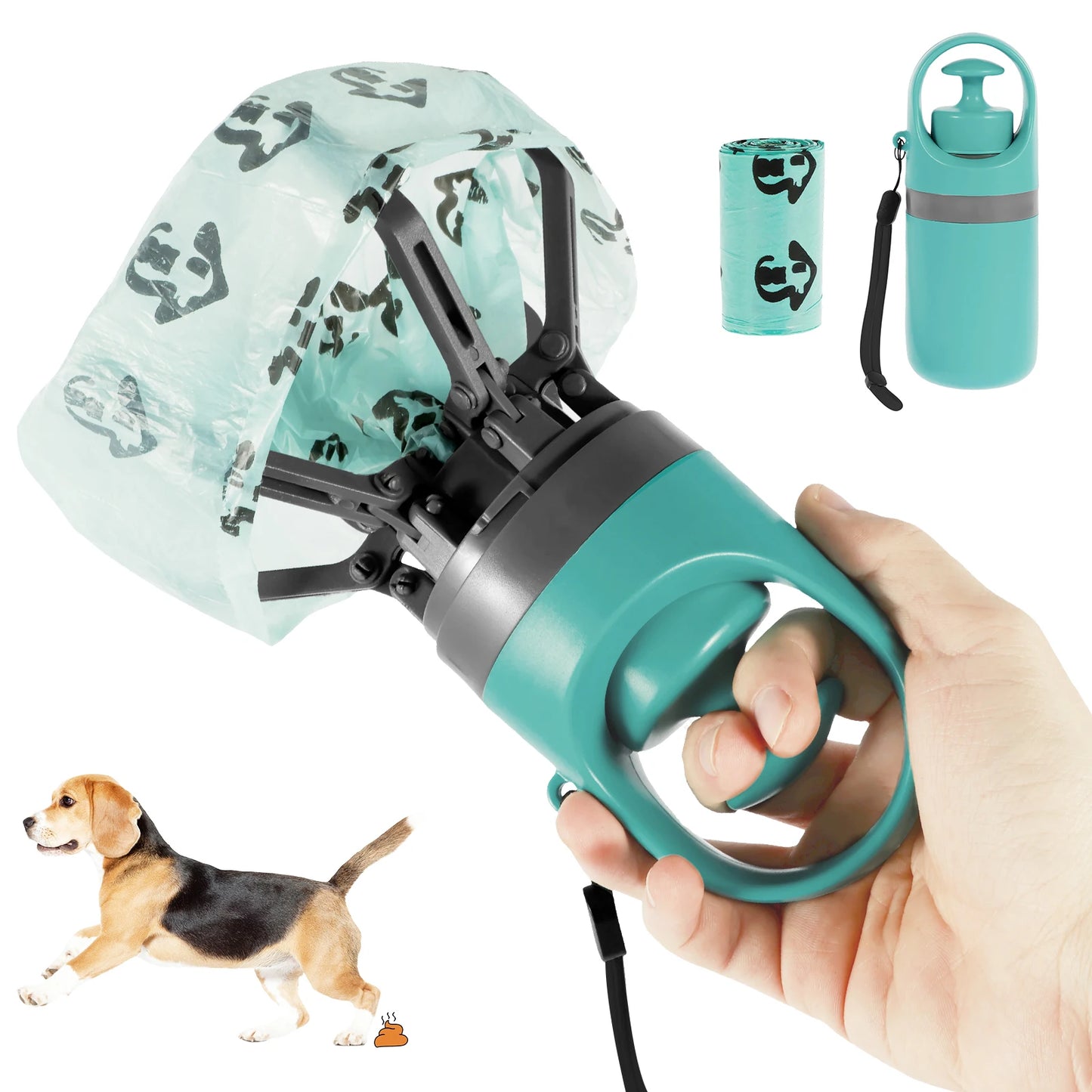 Portable Dog Poop Scooper with Bag Dispenser