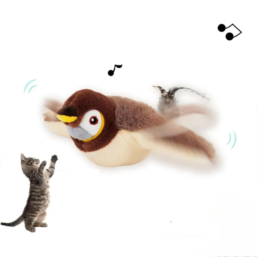 Interactive Chirping Bird Cat Toy - Rechargeable & Touch Sensitive