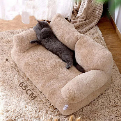 Cozy Plush Cat Sofa Bed - Winter Warmth for Pets