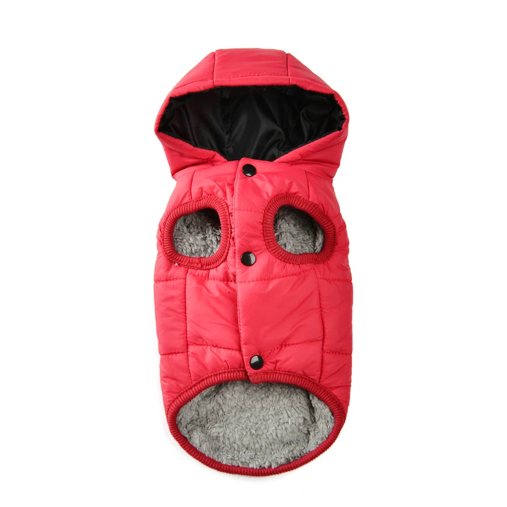 Cozy Fleece Dog Hoodie with D-ring for Winter