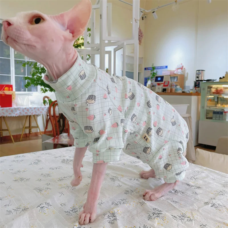 Warm Cotton Turtleneck Sweater for Hairless Cats