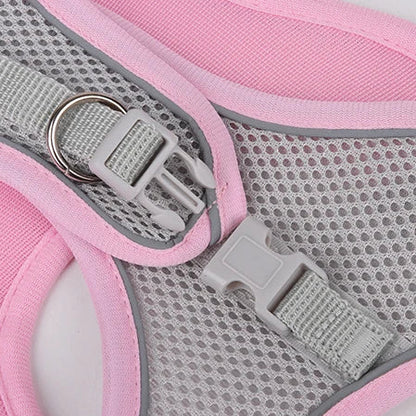 Adjustable Reflective Harness & Leash Set for Small Dogs