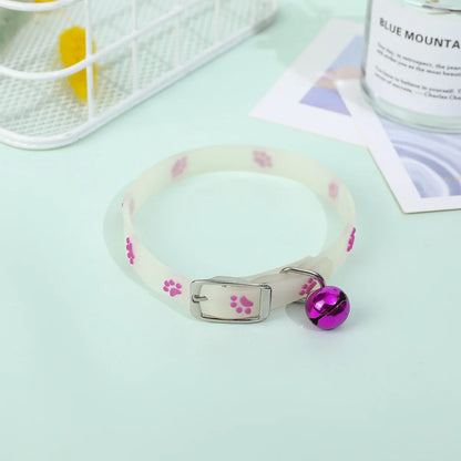 Glowing Silicone Cat Collar with Bell
