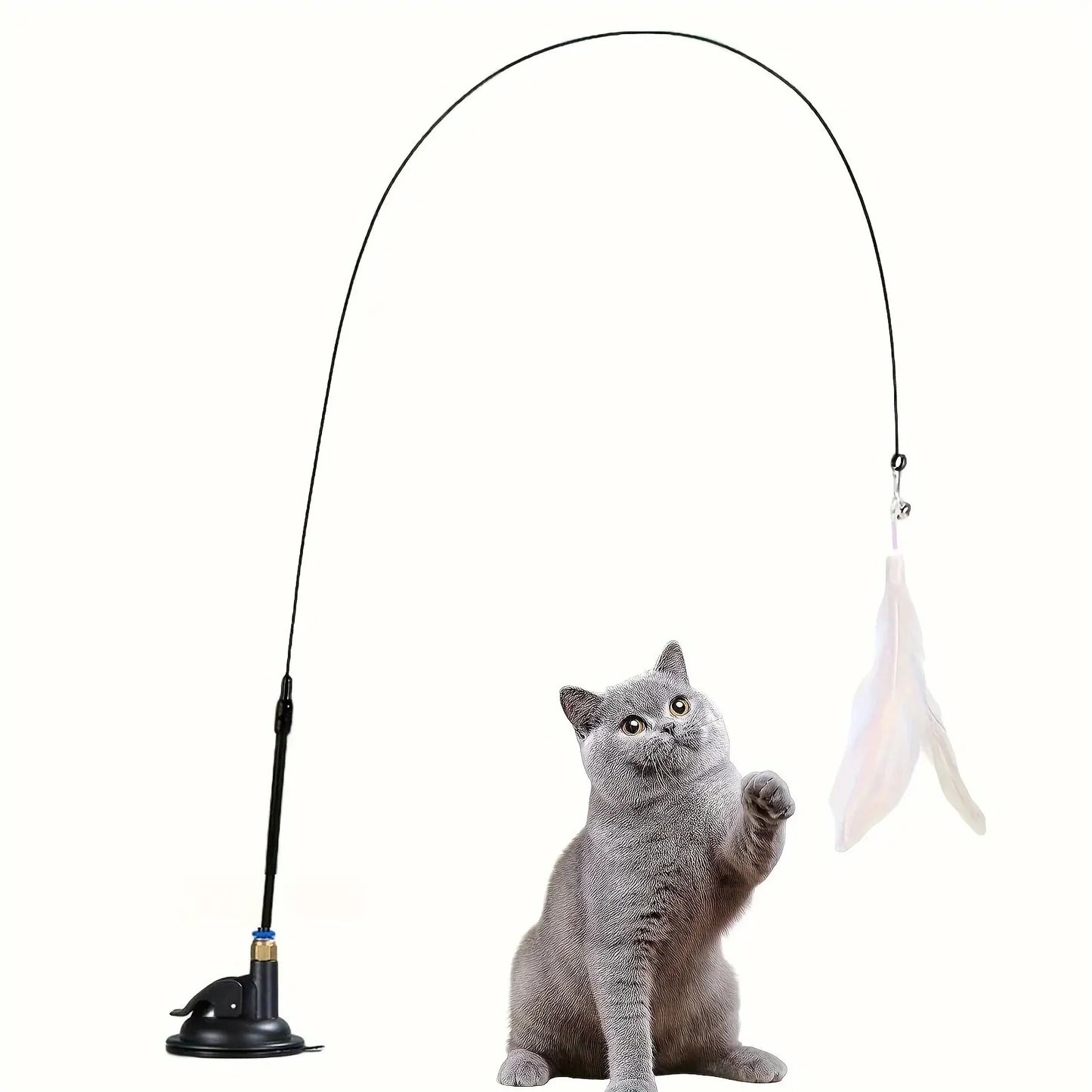 Interactive Cat Teaser Toy with Suction Cup