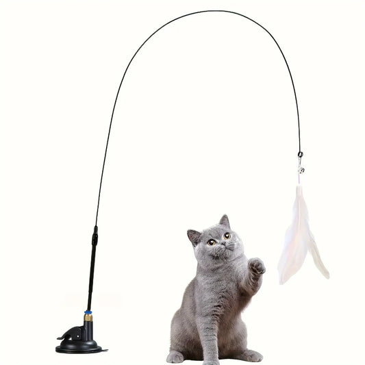 Interactive Cat Teaser Toy with Suction Cup