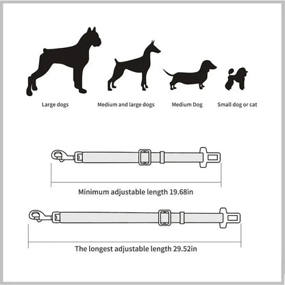 Adjustable Pet Safety Car Seat Belt for Dogs and Cats