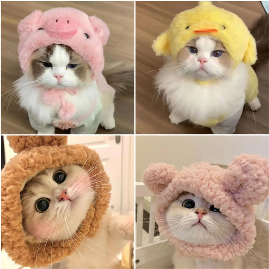 Pet Cozy Hats – Set of 15 Fun Plush Fleece Hats for Dogs & Cats