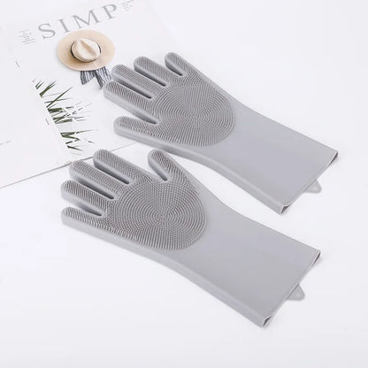 Silicone Pet Bath Gloves - Anti-Scratch & Bite