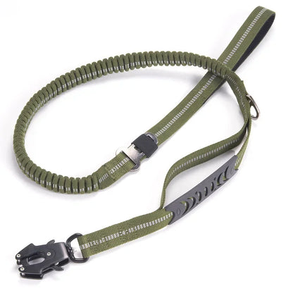 Reflective Heavy Duty Tactical Bungee Dog Leash with Seatbelt