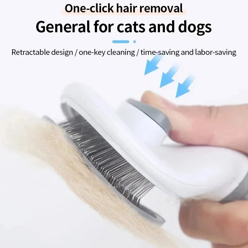 Self-Cleaning Pet Hair Removal Brush for Dogs & Cats