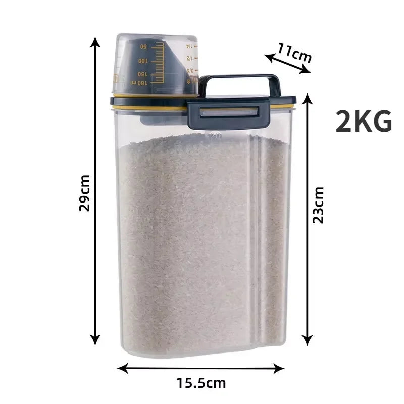 Pet Food Storage Container with Measuring Cup - 1.5kg/2kg