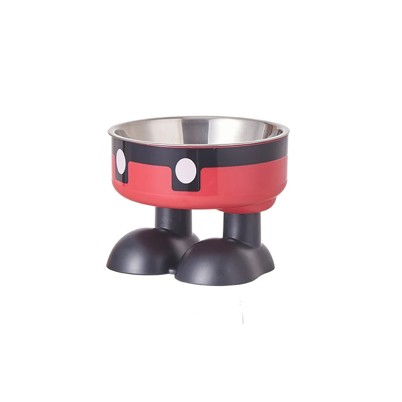 Elevated Colorful Stainless Steel Pet Bowl - Large Capacity