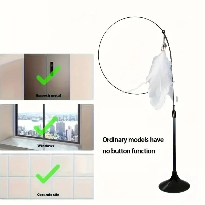 Interactive Cat Teaser Toy with Suction Cup