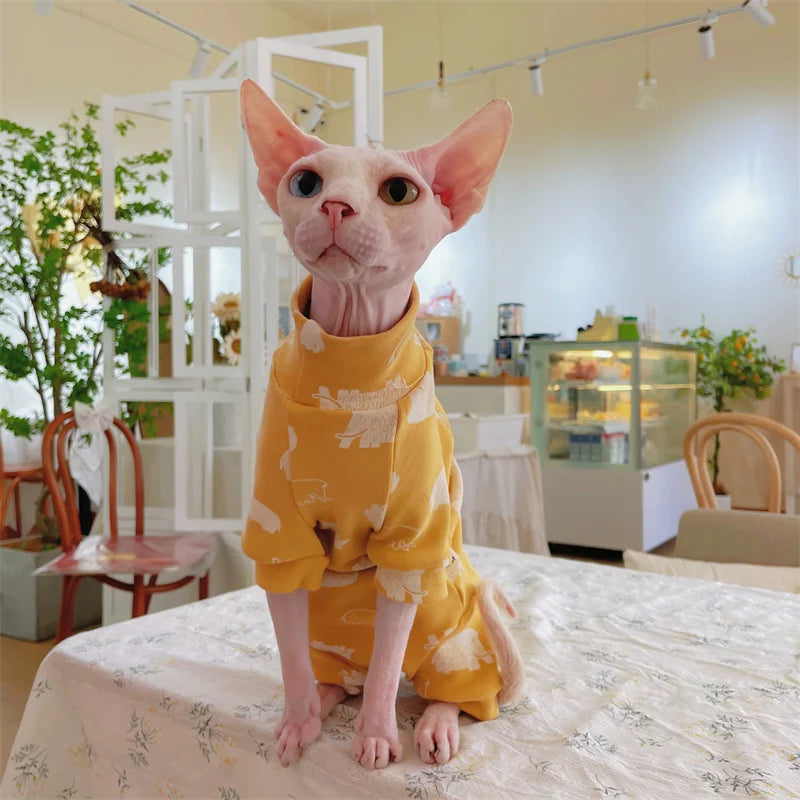 Warm Cotton Turtleneck Sweater for Hairless Cats