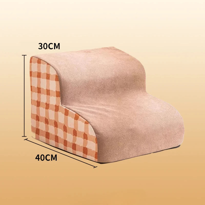 Luxury Memory Foam Pet Stairs - Non-Slip & Washable