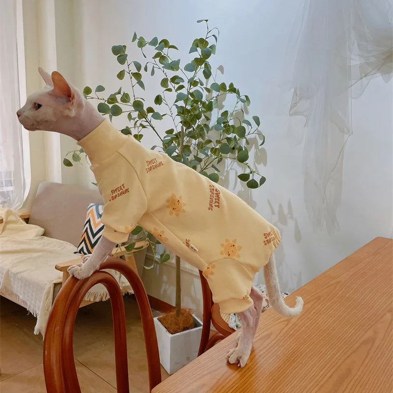 Warm Cotton Turtleneck Sweater for Hairless Cats