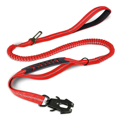 Reflective Heavy Duty Tactical Bungee Dog Leash with Seatbelt