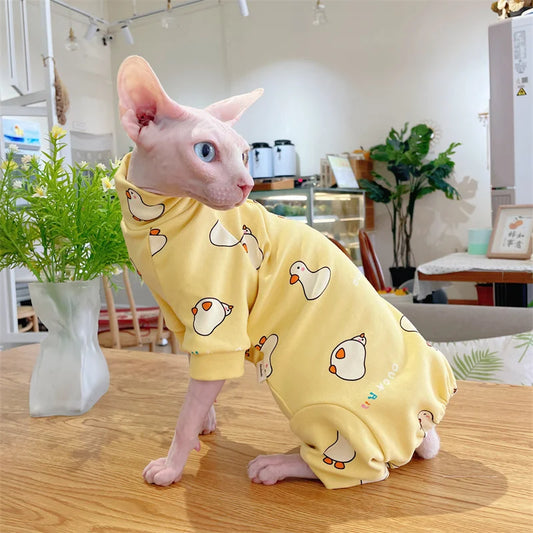 Warm Cotton Turtleneck Sweater for Hairless Cats