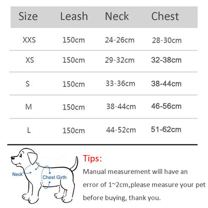 Adjustable Reflective Harness & Leash Set for Small Dogs