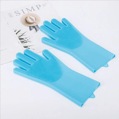 Silicone Pet Bath Gloves - Anti-Scratch & Bite