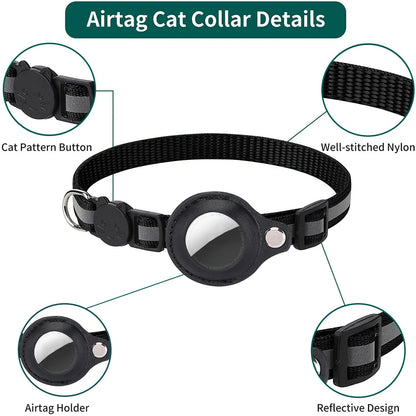 SmartTrack Cat Collar – Reflective, Anti-Choke Safety Collar with AirTag Holder