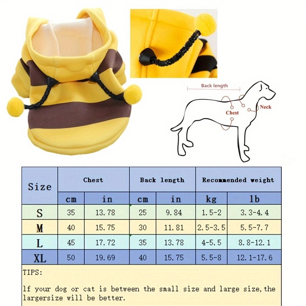 Charming Bee Costume for Small & Medium Pets