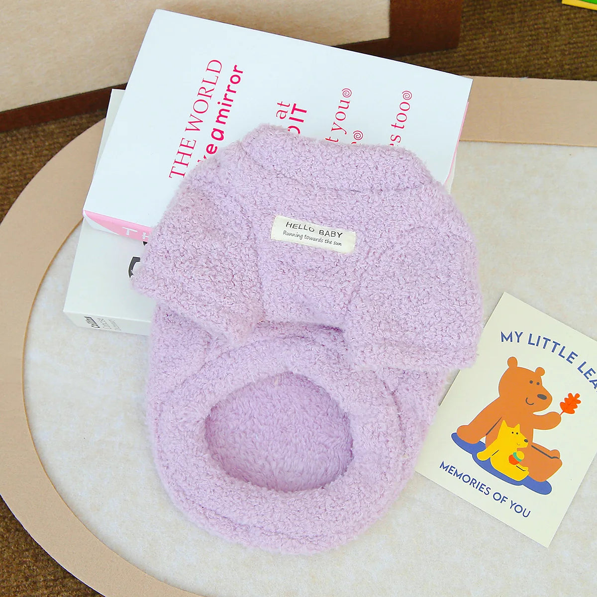 Cozy Winter Plush Sweater for Small & Medium Pets