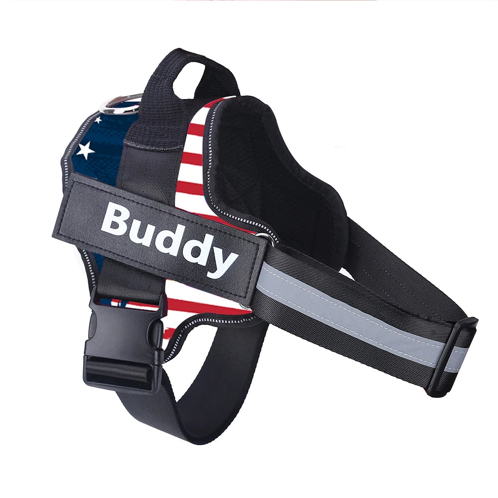 Customizable No Pull Reflective Dog Harness