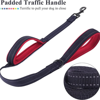 Double Handle Reflective Dog Leash for Night Safety