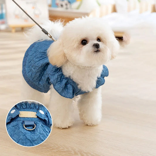 Charming Denim Dress for Small Dogs and Cats
