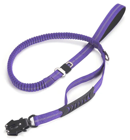 Reflective Heavy Duty Tactical Bungee Dog Leash with Seatbelt