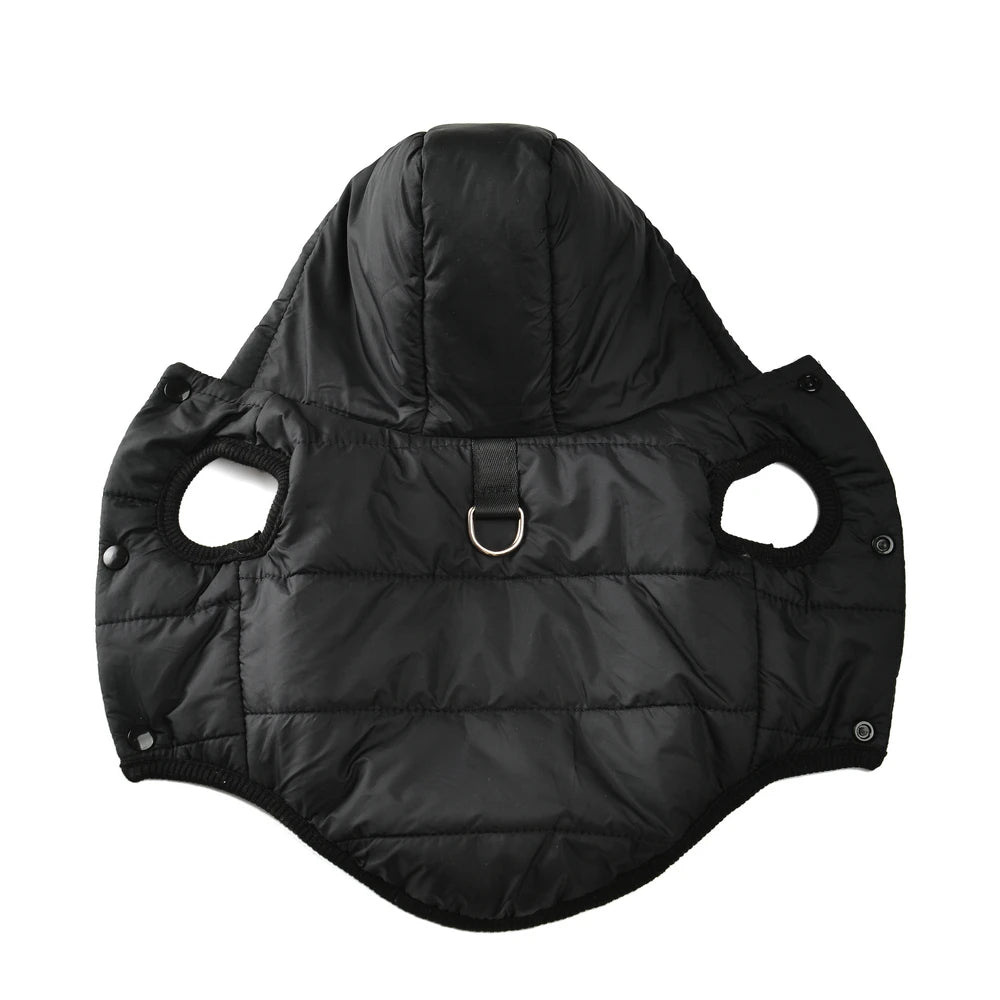 Cozy Fleece Dog Hoodie with D-ring for Winter