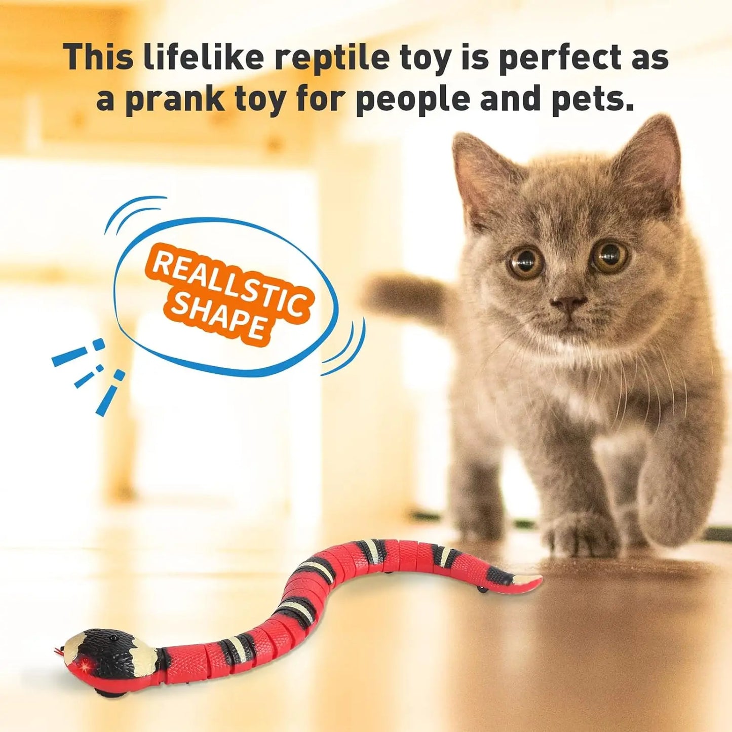 Interactive USB Rechargeable Snake Cat Toy