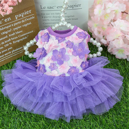 Charming Floral Dog Dress - Breathable Pet Apparel