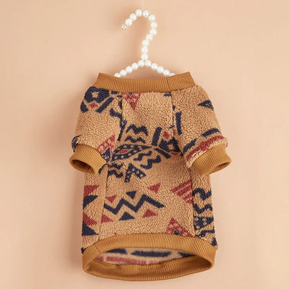 Cozy Totem Print Sweater for Small Dogs - Winter Warmth