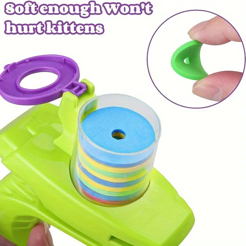 Interactive Cat Toy Launcher with Colorful Discs Set