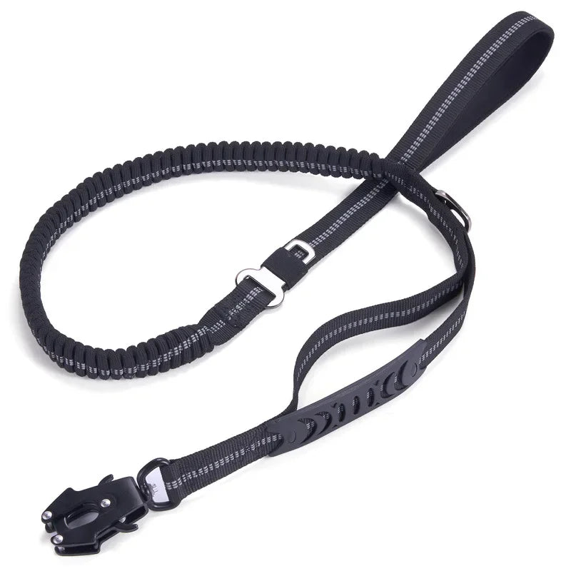Reflective Heavy Duty Tactical Bungee Dog Leash with Seatbelt