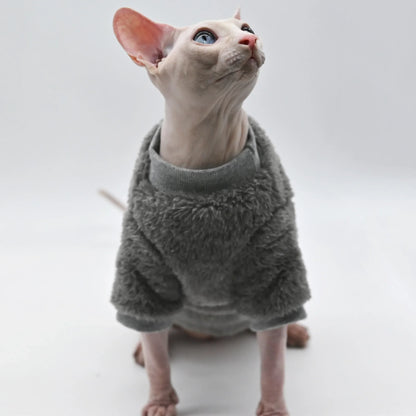 Fluffy Winter Jacket for Sphynx Cats - Ultimate Warmth