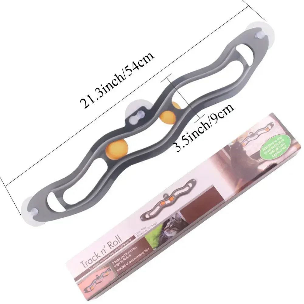 Interactive Cat Track Ball Toy with Suction Cups