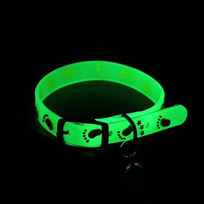 Glowing Silicone Cat Collar with Bell
