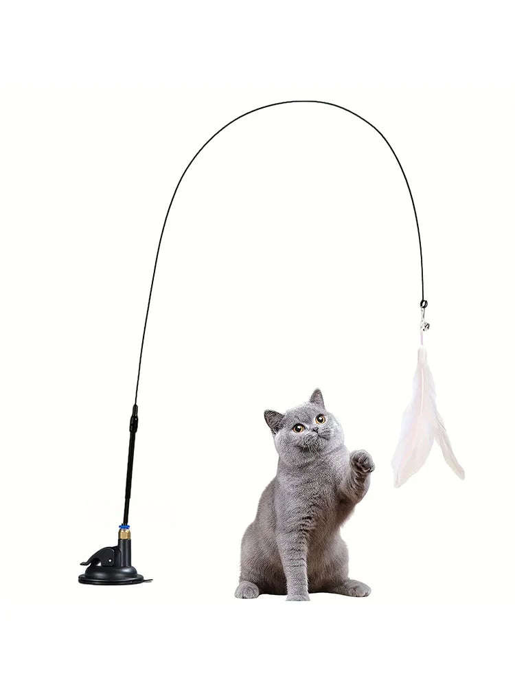 Interactive Cat Teaser Toy with Suction Cup