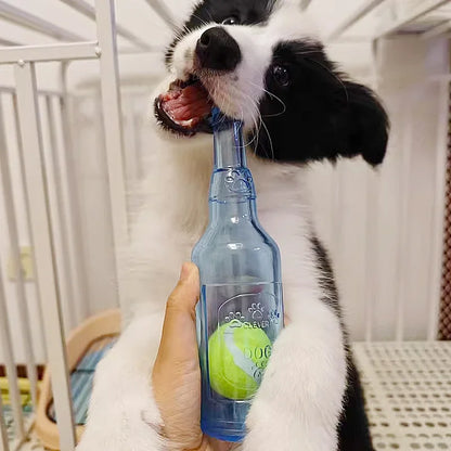 Squeaky Silicone Beer Bottle Dog Chew Toy
