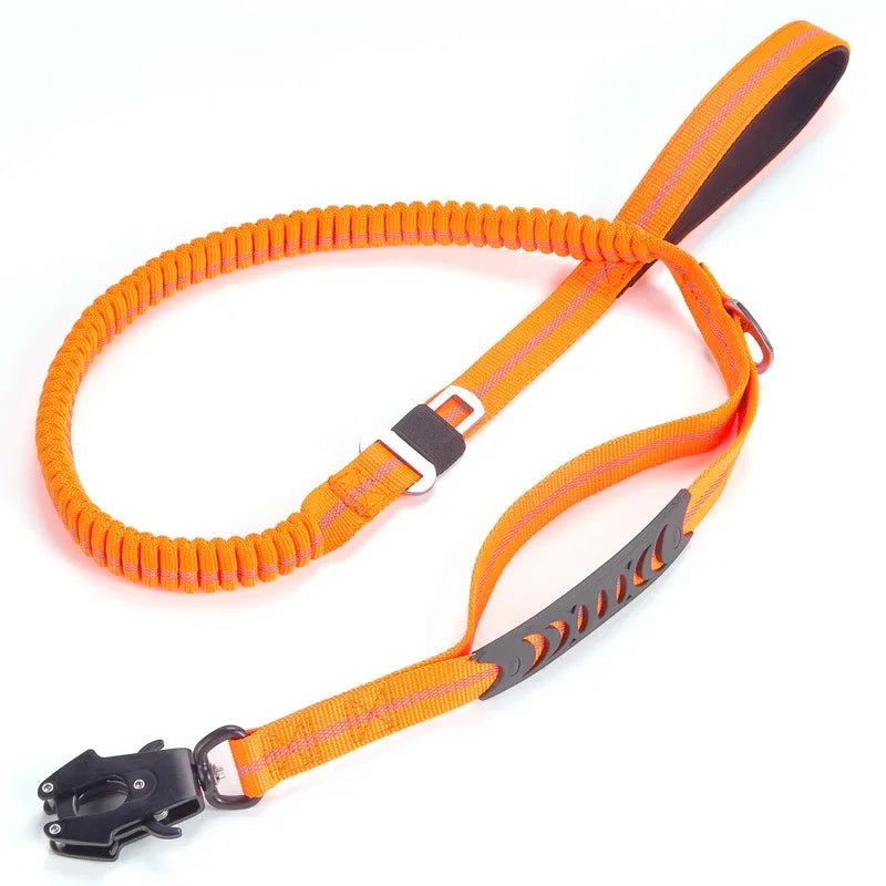 Reflective Heavy Duty Tactical Bungee Dog Leash with Seatbelt