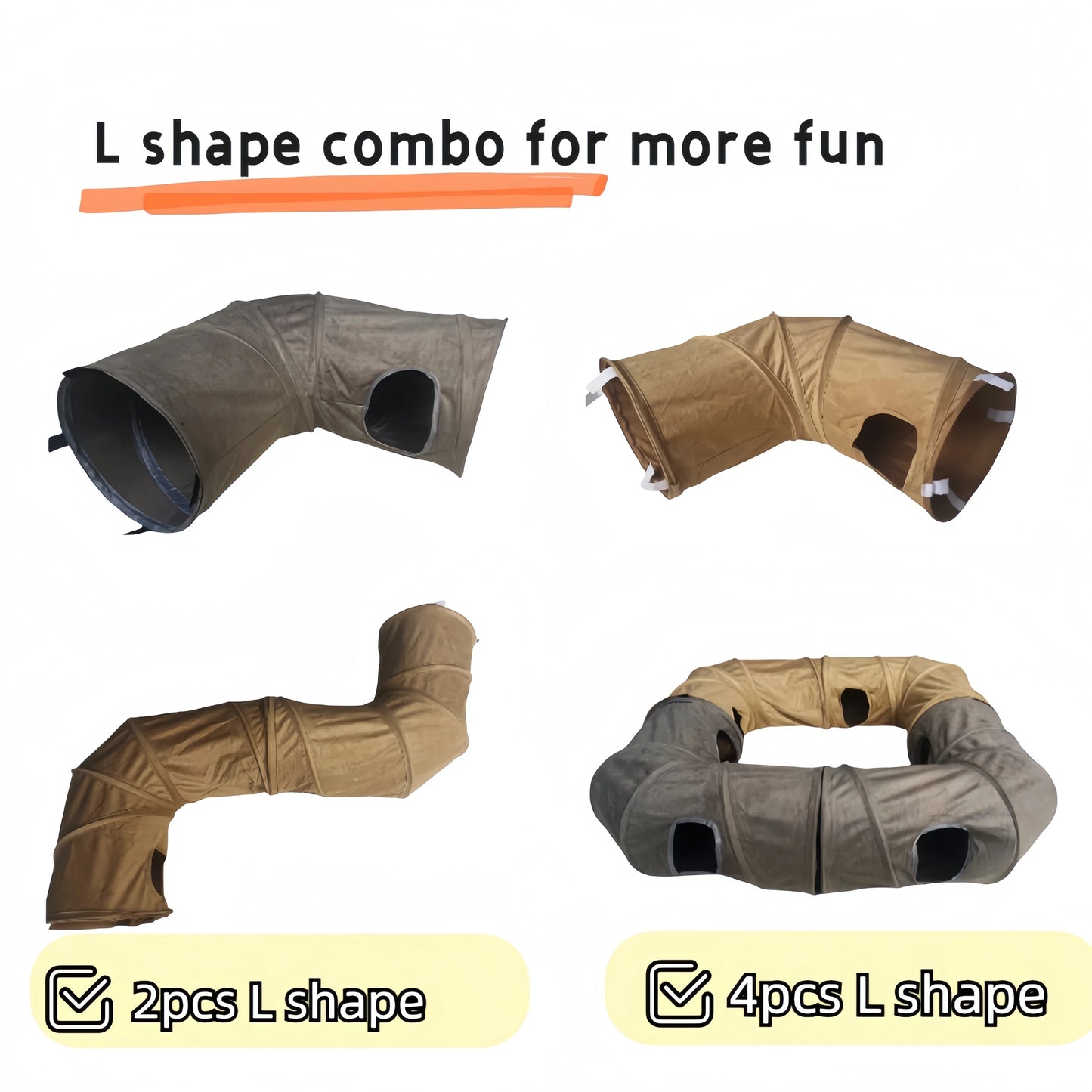 Cozy Suede Tunnel for Pets - Interactive Play & Comfort